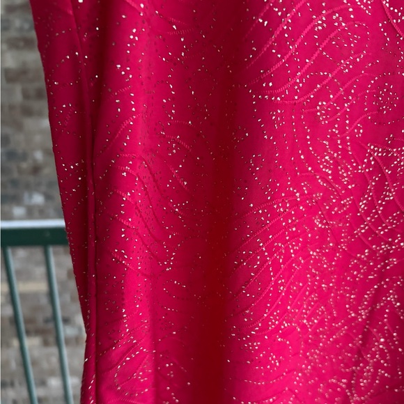 🆕🌹JM Collection Red Jacquard Knit Sparkle Top Glam Blouse Size XL Petite Large - Picture 9 of 16